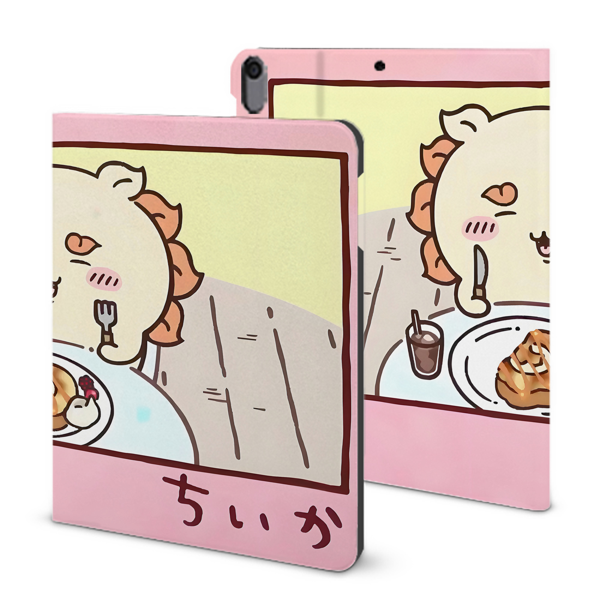 （画像用） ちいかわ Chii-kawa IPad ケース ブック型 PUレザー TPU 耐衝撃 軽量 薄型 ペン収納なし 全面保護 IPad 各モデル対応